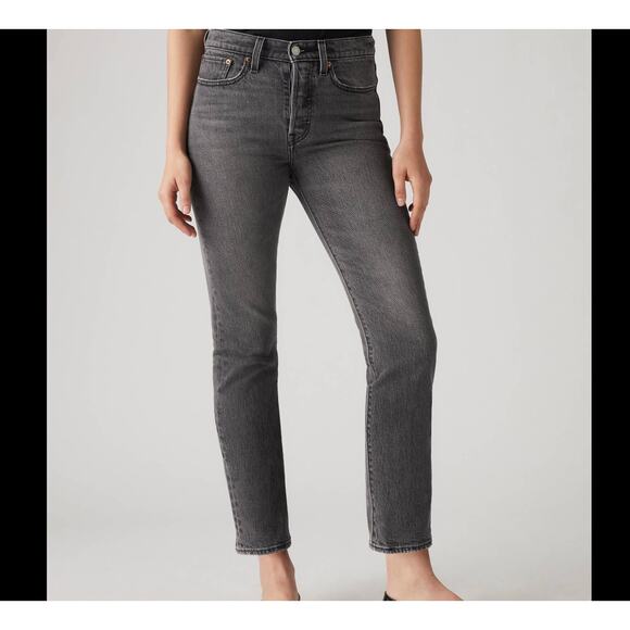 Levi’s Wedgie Straight Jeans Women’s Size 29 Gray High Rise Slim Straight Leg - Picture 1 of 7